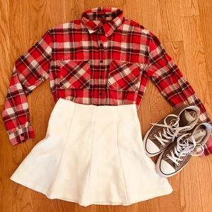 GONE SUNDAY White Tennis Mini Pleated Skirt F21